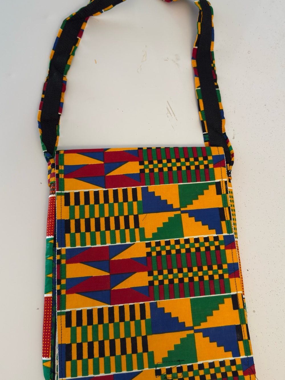 Colorful Kente Pattern Crossbody Bag - Multicolor